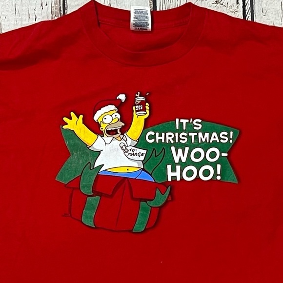 Homer Simpson Christmas The Simpsons Ugly Christmas Tee Tshirt - Picture 2 of 6